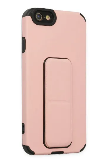 Newface iPhone 6 Kılıf Mega Standlı Silikon - Pudra resmi