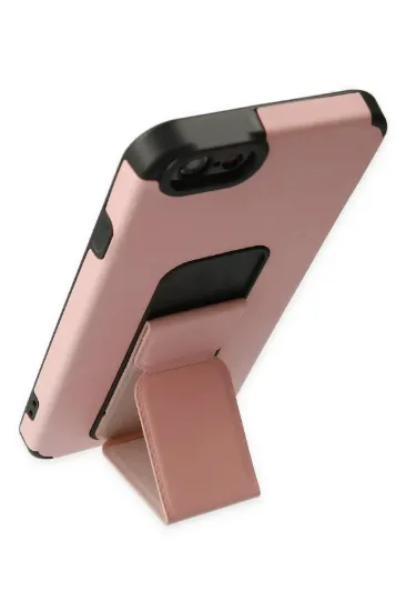 Newface iPhone 6 Kılıf Mega Standlı Silikon - Pudra resmi