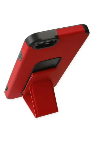 Newface iPhone 6 Kılıf Mega Standlı Silikon - Kırmızı resmi
