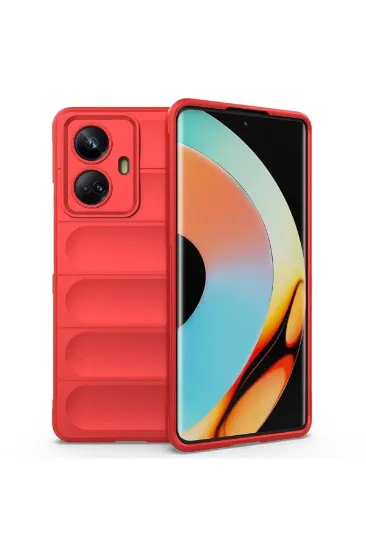 Newface Realme 10 Pro Plus 5G Kılıf Optimum Silikon - Kırmızı resmi