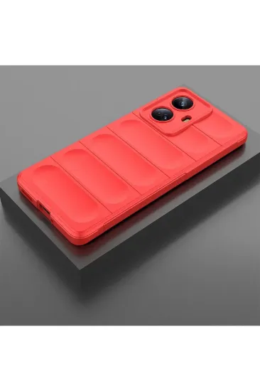 Newface Realme 10 Pro Plus 5G Kılıf Optimum Silikon - Kırmızı resmi