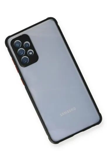 Newface Samsung Galaxy A72 Kılıf Miami Şeffaf Silikon - Siyah resmi