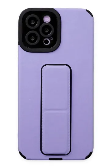 Newface iPhone 12 Pro Max Kılıf Mega Standlı Silikon - Lila resmi