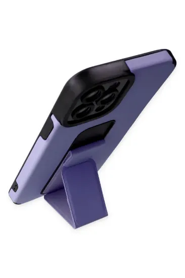 Newface iPhone 12 Pro Max Kılıf Mega Standlı Silikon - Lila resmi