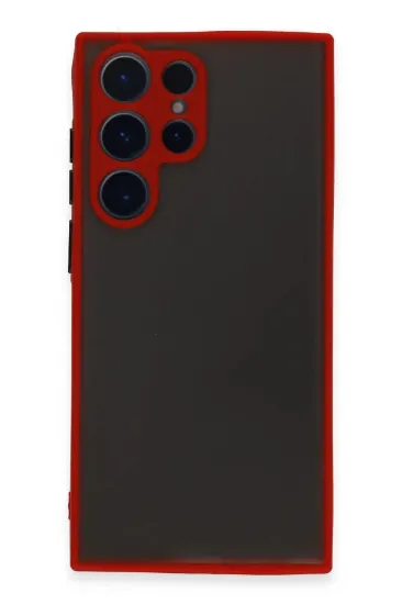 Newface Samsung Galaxy S23 Ultra Kılıf Montreal Silikon Kapak - Kırmızı resmi