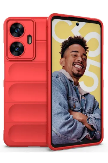 Newface Realme C55 Kılıf Optimum Silikon - Kırmızı resmi