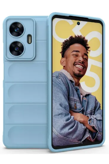 Newface Realme C55 Kılıf Optimum Silikon - Sky Blue resmi