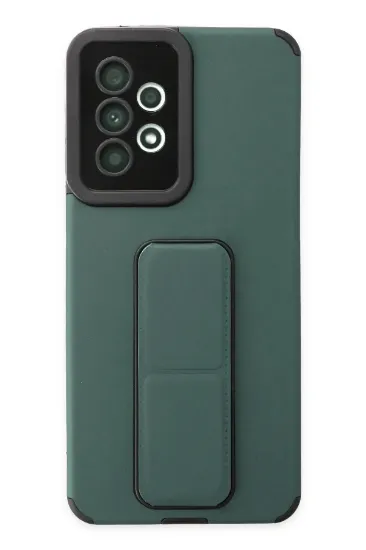 Newface Samsung Galaxy A33 5G Kılıf Mega Standlı Silikon - Yeşil resmi