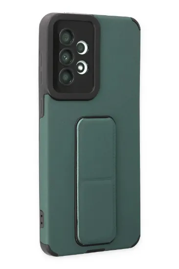 Newface Samsung Galaxy A33 5G Kılıf Mega Standlı Silikon - Yeşil resmi