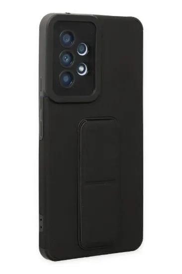 Newface Samsung Galaxy A53 5G Kılıf Mega Standlı Silikon - Siyah resmi