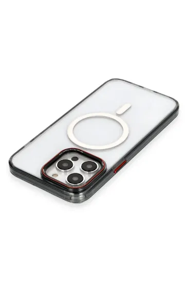 Newface iPhone 14 Pro Max Kılıf Dinamik Magneticsafe Silikon - Siyah resmi