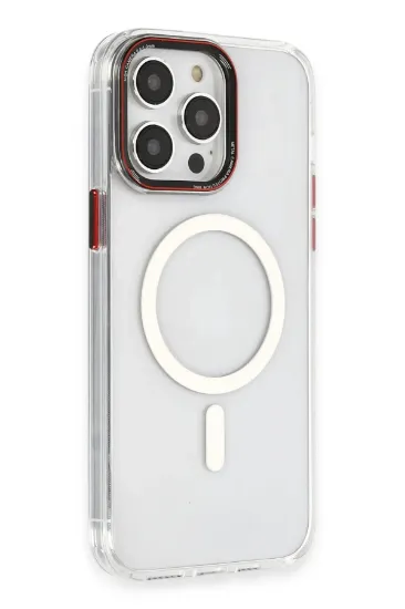 Newface iPhone 14 Pro Max Kılıf Dinamik Magneticsafe Silikon - Şeffaf resmi