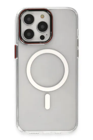 Newface iPhone 14 Pro Max Kılıf Dinamik Magneticsafe Silikon - Şeffaf resmi