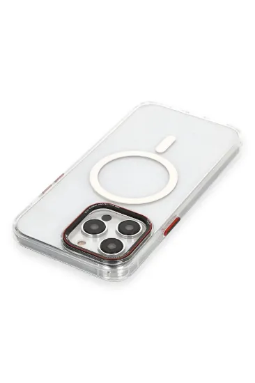 Newface iPhone 14 Pro Max Kılıf Dinamik Magneticsafe Silikon - Şeffaf resmi