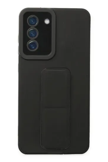 Newface Samsung Galaxy S21 FE Kılıf Mega Standlı Silikon - Siyah resmi