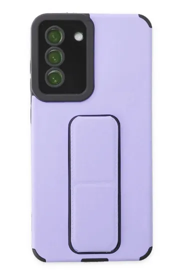 Newface Samsung Galaxy S21 FE Kılıf Mega Standlı Silikon - Lila resmi