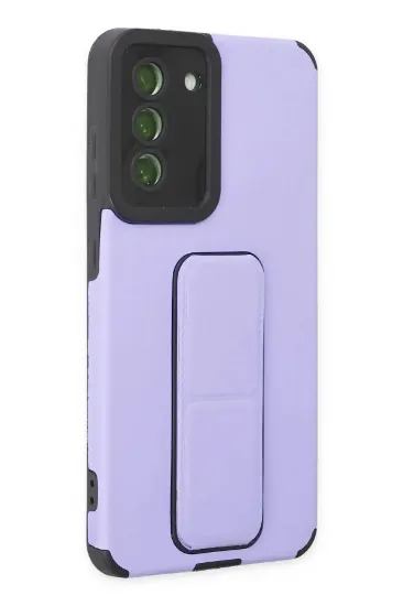 Newface Samsung Galaxy S21 FE Kılıf Mega Standlı Silikon - Lila resmi