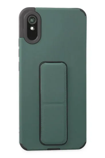 Newface Xiaomi Redmi 9A Kılıf Mega Standlı Silikon - Yeşil resmi