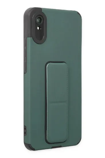 Newface Xiaomi Redmi 9A Kılıf Mega Standlı Silikon - Yeşil resmi