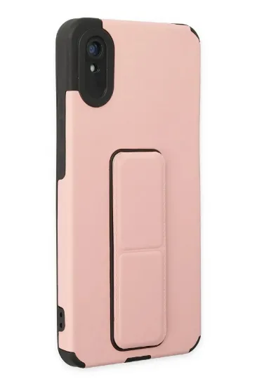 Newface Xiaomi Redmi 9A Kılıf Mega Standlı Silikon - Pudra resmi