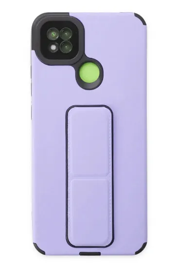 Newface Xiaomi Redmi 9C Kılıf Mega Standlı Silikon - Lila resmi