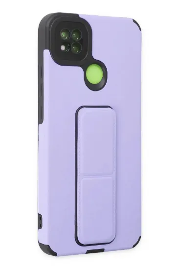 Newface Xiaomi Redmi 9C Kılıf Mega Standlı Silikon - Lila resmi