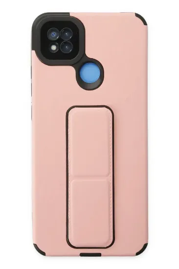 Newface Xiaomi Redmi 9C Kılıf Mega Standlı Silikon - Pudra resmi