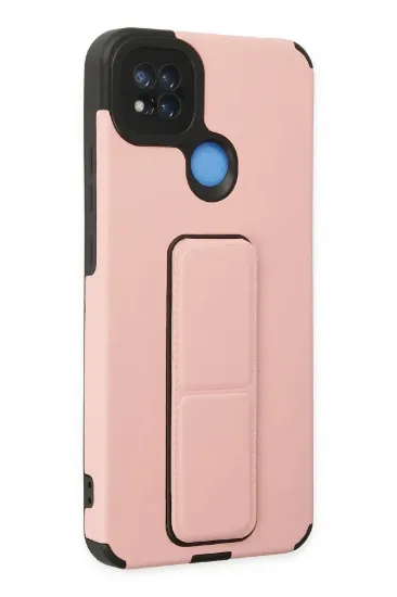 Newface Xiaomi Redmi 9C Kılıf Mega Standlı Silikon - Pudra resmi