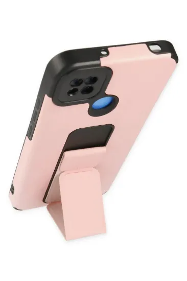 Newface Xiaomi Redmi 9C Kılıf Mega Standlı Silikon - Pudra resmi