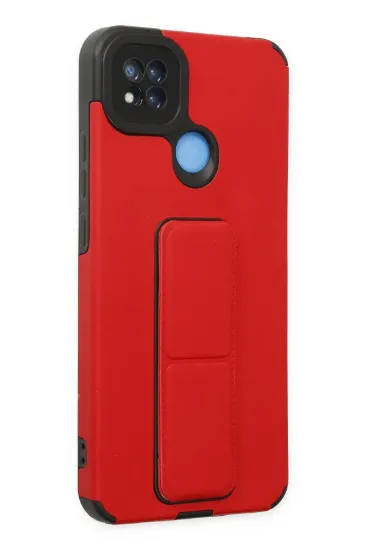 Newface Xiaomi Redmi 9C Kılıf Mega Standlı Silikon - Kırmızı resmi