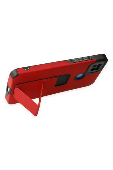 Newface Xiaomi Redmi 9C Kılıf Mega Standlı Silikon - Kırmızı resmi