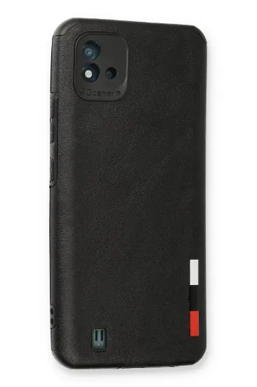Newface Realme C11 2021 Kılıf Loop Deri Silikon - Siyah resmi