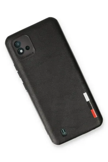 Newface Realme C11 2021 Kılıf Loop Deri Silikon - Siyah resmi