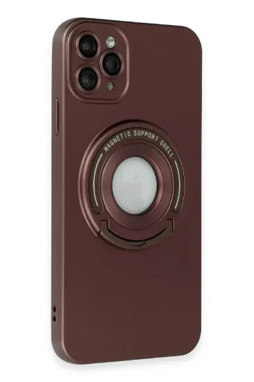 Newface iPhone 11 Pro Kılıf Lukka Magneticsafe Kapak - Kahverengi resmi