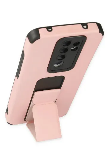 Newface Xiaomi Redmi Note 8 Pro Kılıf Mega Standlı Silikon - Pudra resmi