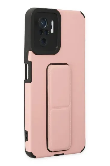 Newface Xiaomi Redmi Note 10 Kılıf Mega Standlı Silikon - Pudra resmi