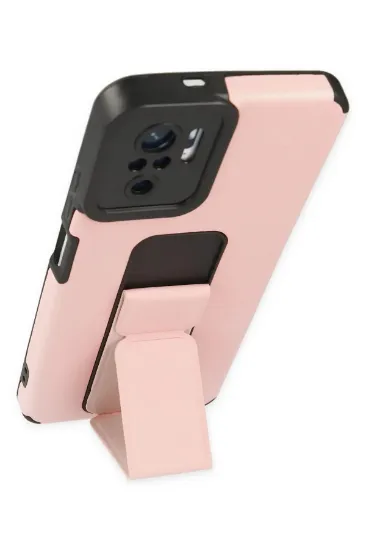 Newface Xiaomi Redmi Note 10 Kılıf Mega Standlı Silikon - Pudra resmi
