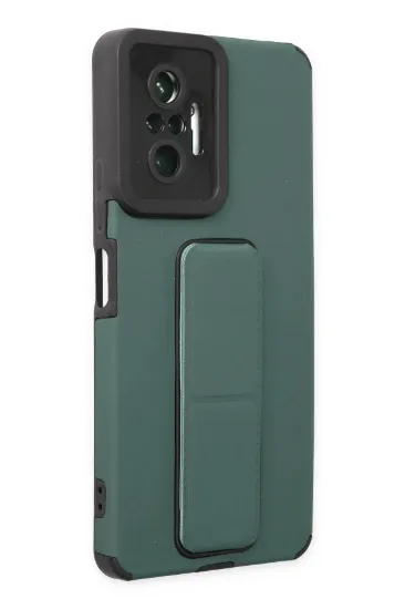 Newface Xiaomi Redmi Note 10 Pro Kılıf Mega Standlı Silikon - Yeşil resmi