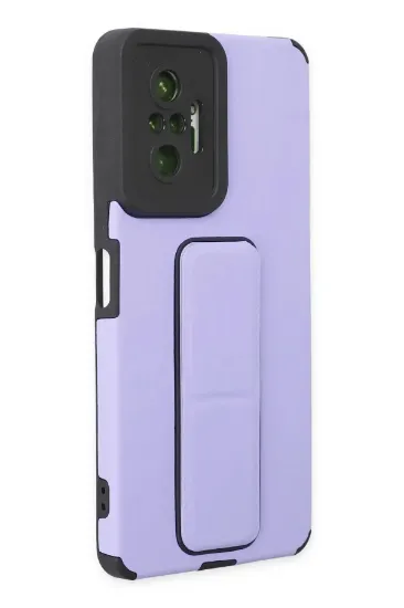 Newface Xiaomi Redmi Note 10 Pro Kılıf Mega Standlı Silikon - Lila resmi