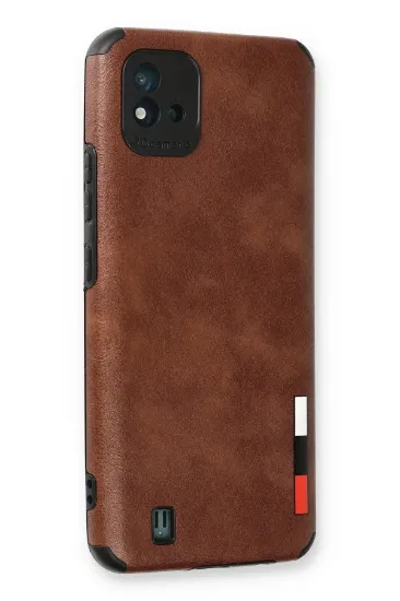 Newface Realme C11 2021 Kılıf Loop Deri Silikon - Kahverengi resmi