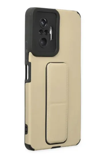 Newface Xiaomi Redmi Note 10 Pro Kılıf Mega Standlı Silikon - Gold resmi