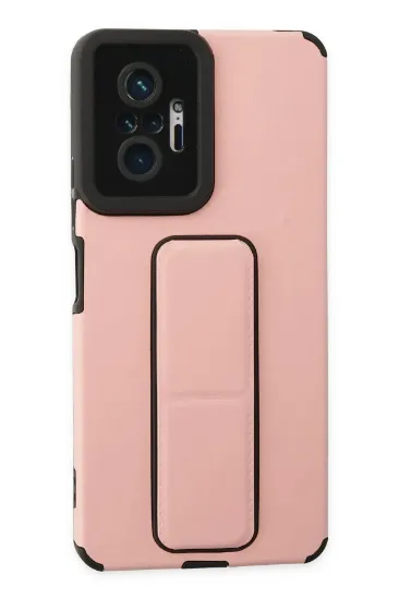 Newface Xiaomi Redmi Note 10 Pro Kılıf Mega Standlı Silikon - Pudra resmi