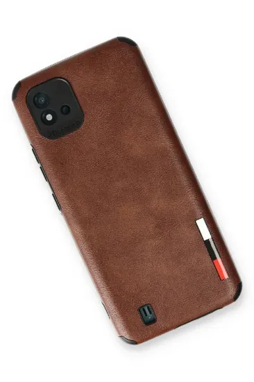 Newface Realme C11 2021 Kılıf Loop Deri Silikon - Kahverengi resmi
