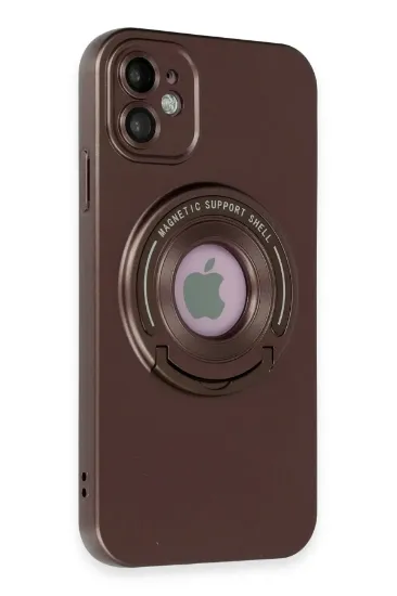 Newface iPhone 12 Kılıf Lukka Magneticsafe Kapak - Kahverengi resmi