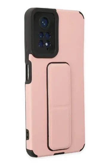 Newface Xiaomi Redmi Note 11 Kılıf Mega Standlı Silikon - Pudra resmi