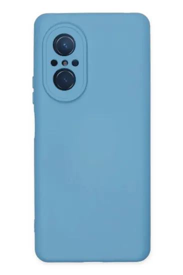 Newface Huawei Nova 9 SE Kılıf Nano içi Kadife Silikon - Mavi resmi