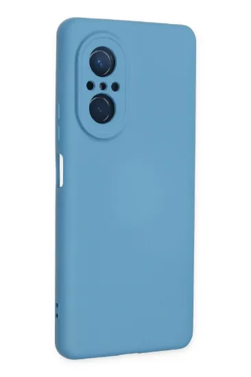 Newface Huawei Nova 9 SE Kılıf Nano içi Kadife Silikon - Mavi resmi