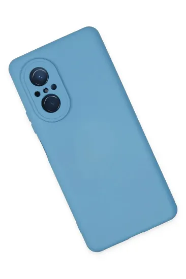 Newface Huawei Nova 9 SE Kılıf Nano içi Kadife Silikon - Mavi resmi