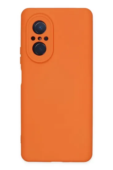 Newface Huawei Nova 9 SE Kılıf Nano içi Kadife Silikon - Turuncu resmi