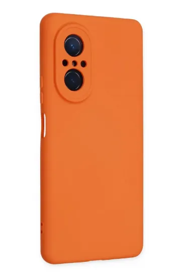 Newface Huawei Nova 9 SE Kılıf Nano içi Kadife Silikon - Turuncu resmi
